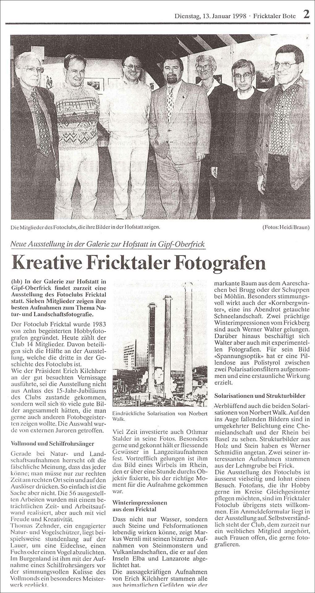 Ausstellung in der Hofstatt 1998