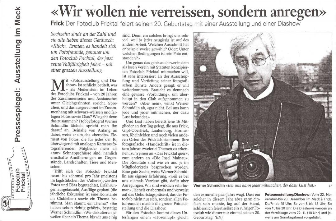 Ausstellung im Meck à Frick 2003